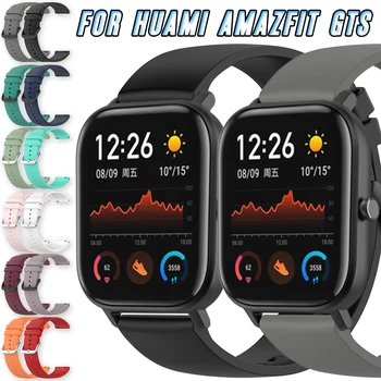 Pre Huami Amazfit GTS Sledovať 20 mm Silikónové Popruh Smartwatch Nahradenie Watchband Farebné Šport Náramok Náramok Príslušenstvo