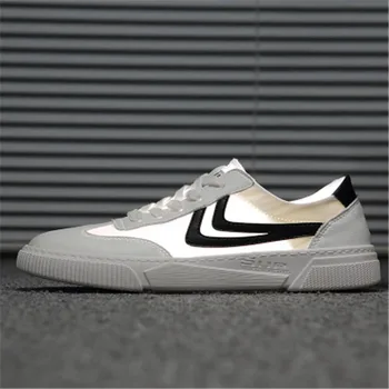 Kožené biele topánky pánske topánky letné priedušná rada obuv muži kórejská verzia trend študentov ležérne topánky
