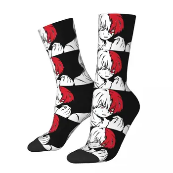 Vtipné kompresné Ponožky pre Mužov Trituradora Hip Hop Vintage Todoroki Shoto Anime Šťastný bezošvá Vytlačené Chlapci Posádky Ponožky