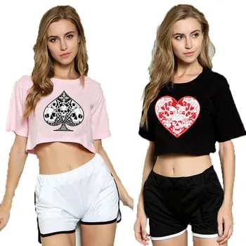 2022 Nový Hip Hop Kawaii Harajuku Štýl Rosy Pupok Šport Dievča Vyhovuje Dve Dielna Sada Letných Ženy Sexy Šortky a Krásne T-shirt
