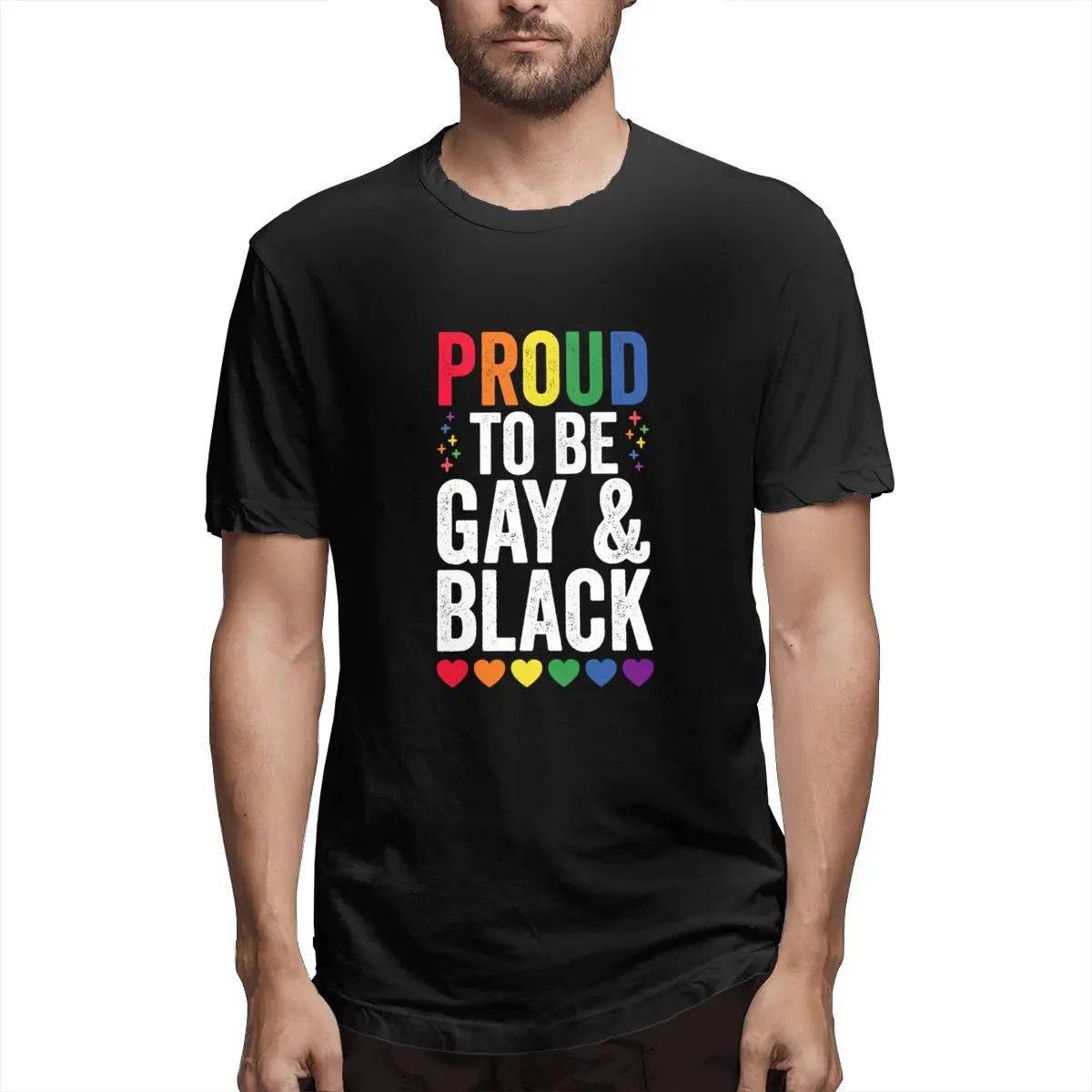 Hrdí Na to Byť Gay A Black Grafické Tričko pánske, Krátky Rukáv T-shirt Zábavné Topy