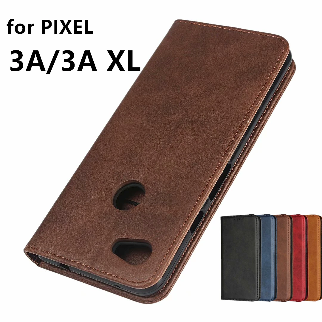 Kožené puzdro Pre Google Pixel 3A XL 3aXL Flip prípade držiteľa karty Závesu Magnetická príťažlivosť peňaženky Kryt puzdro pre Google Pixel 3A