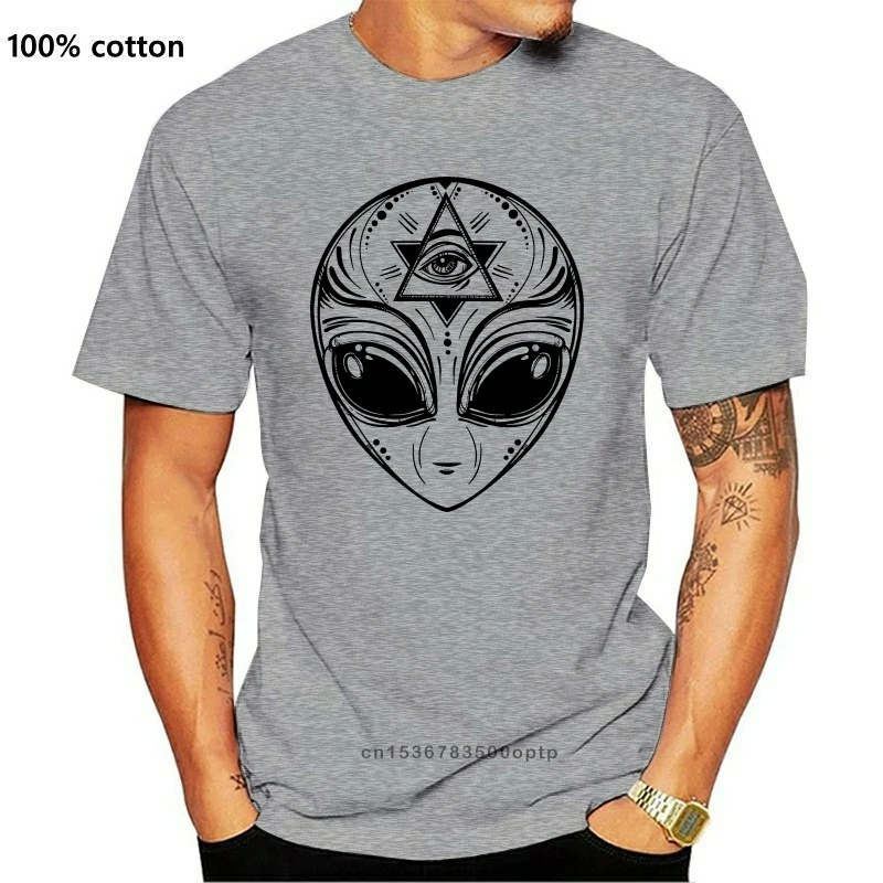 Nueva Cara extraterrestre Área 51 OVNI gran impresión camiseta (1)