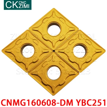 CNMG160608-DM YBC251 CNMG 160608 DM YBC251 karbidu vložky Externé nástroje na Sústruženie, CNC rezanie kovov spracovanie nástroje pre oceľ