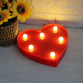 Láska Srdce 3D Nočné Svetlo Tvorivé LED Stolná Svetlá Spálne Dekorácie pre Svadobné Party Valentines Prázdninový Darček Dekoračné Lampy